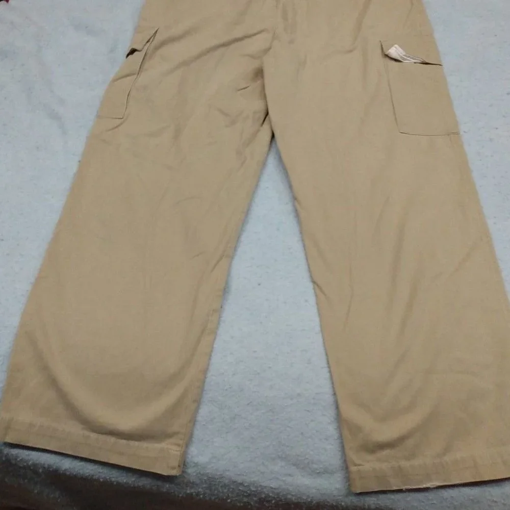 Wide Leg Khaki Cargo Pants - Nautica